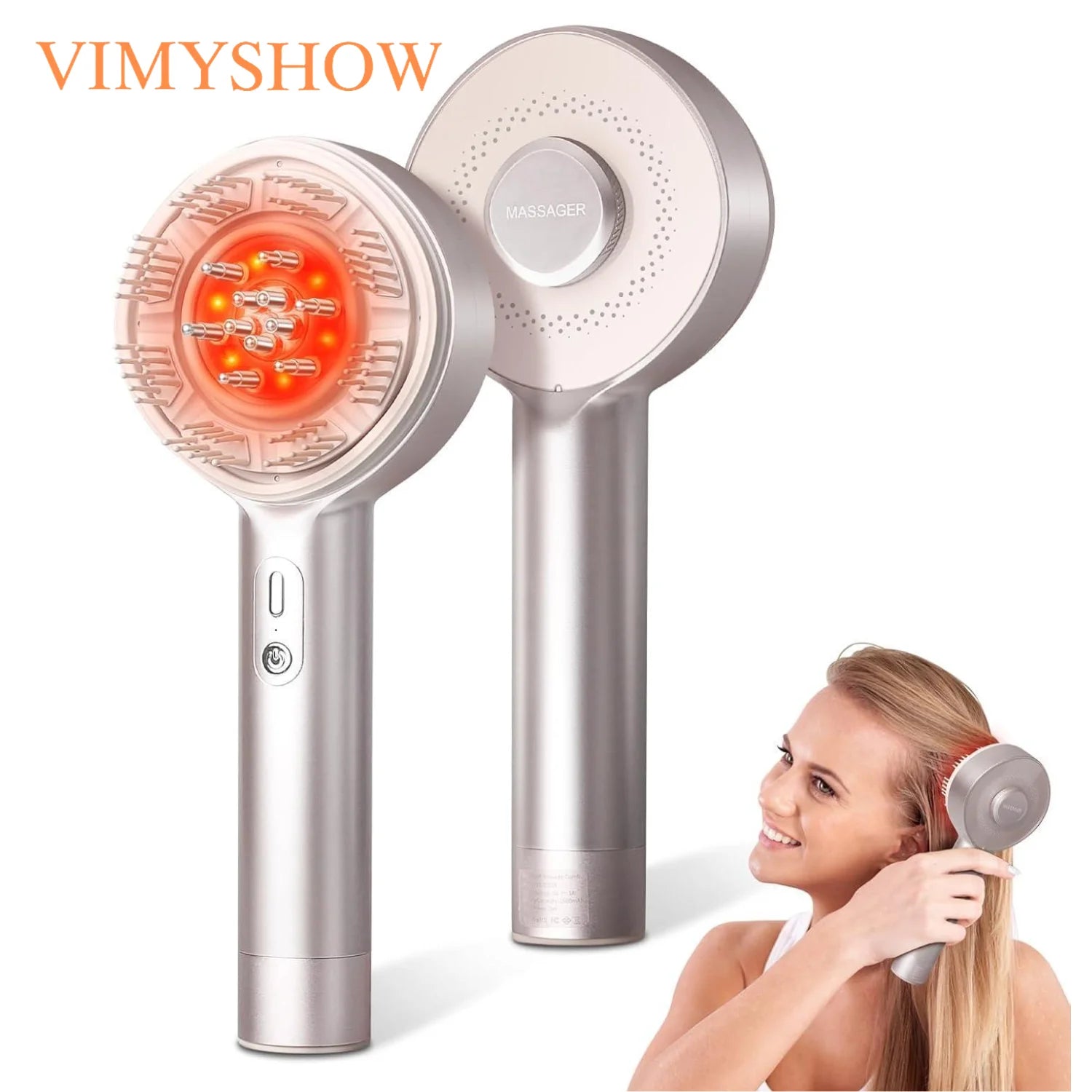 Electric Scalp Massage Comb with Red Light and Serum Applicator - 1