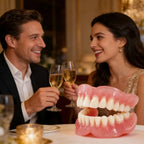 Realistic Full Set Upper and Lower Dentures for Natural Smile