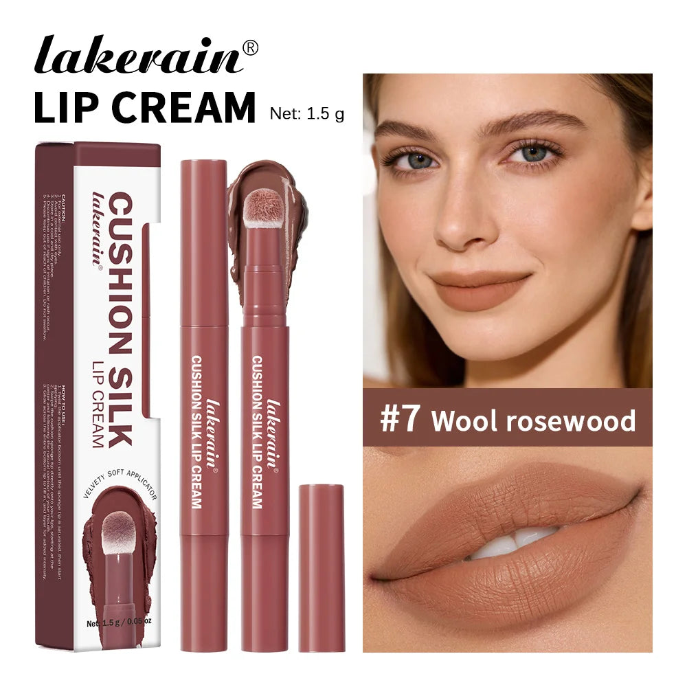 2-in-1 Waterproof Lip Cream and Blush with Cushion Applicator