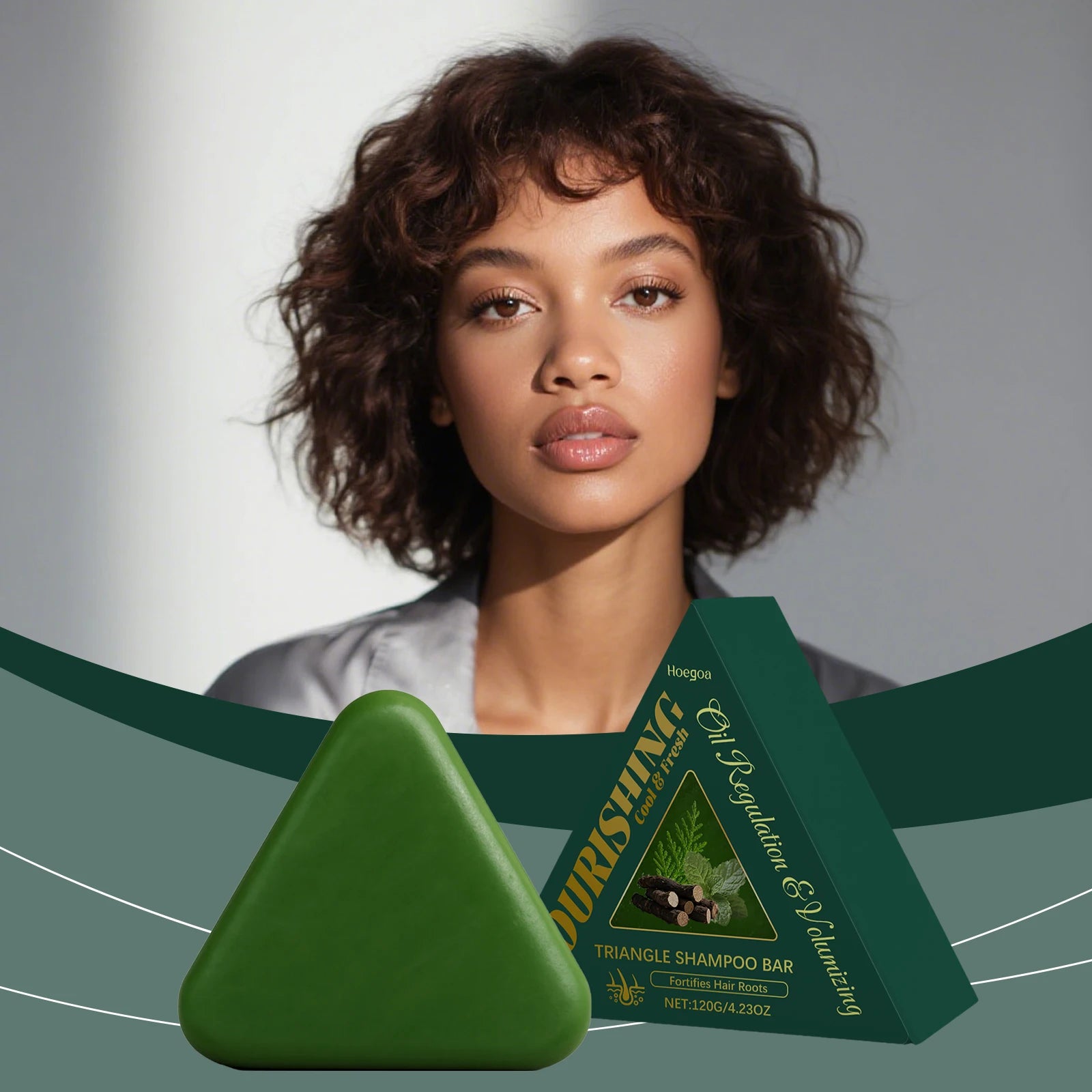 Herbal Triangle Hair Growth and Oil Control Shampoo Bar - 7