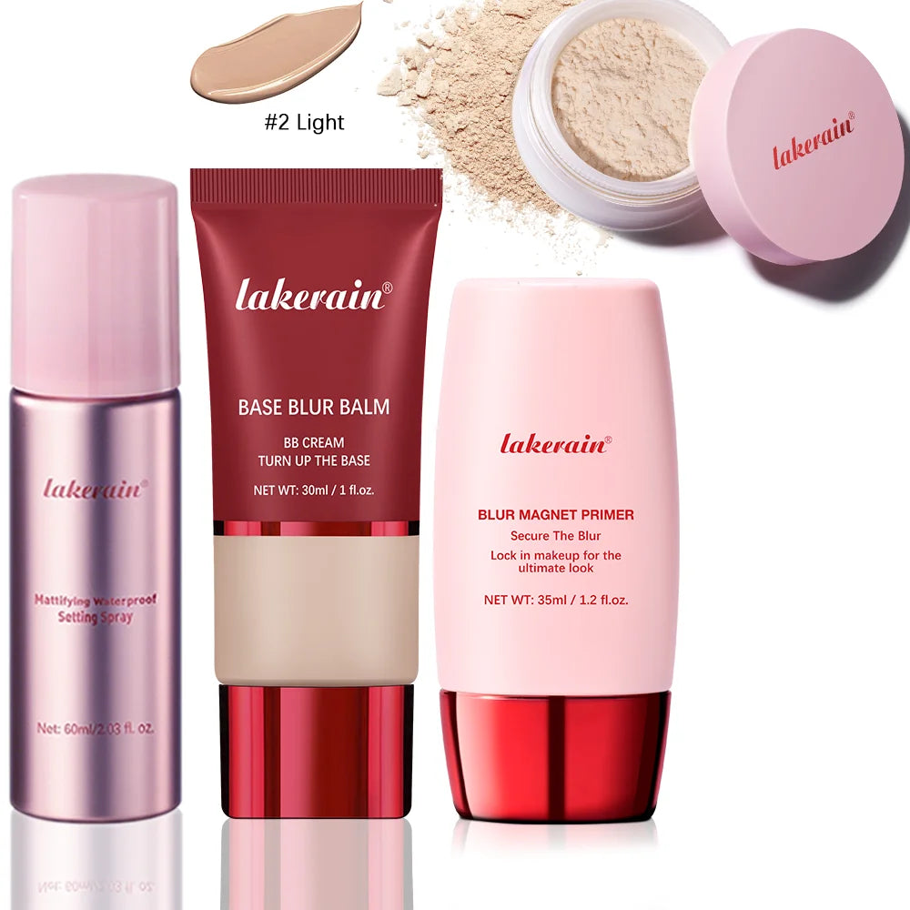 4-Piece Matte Makeup Setting and Blurring Face Base Set