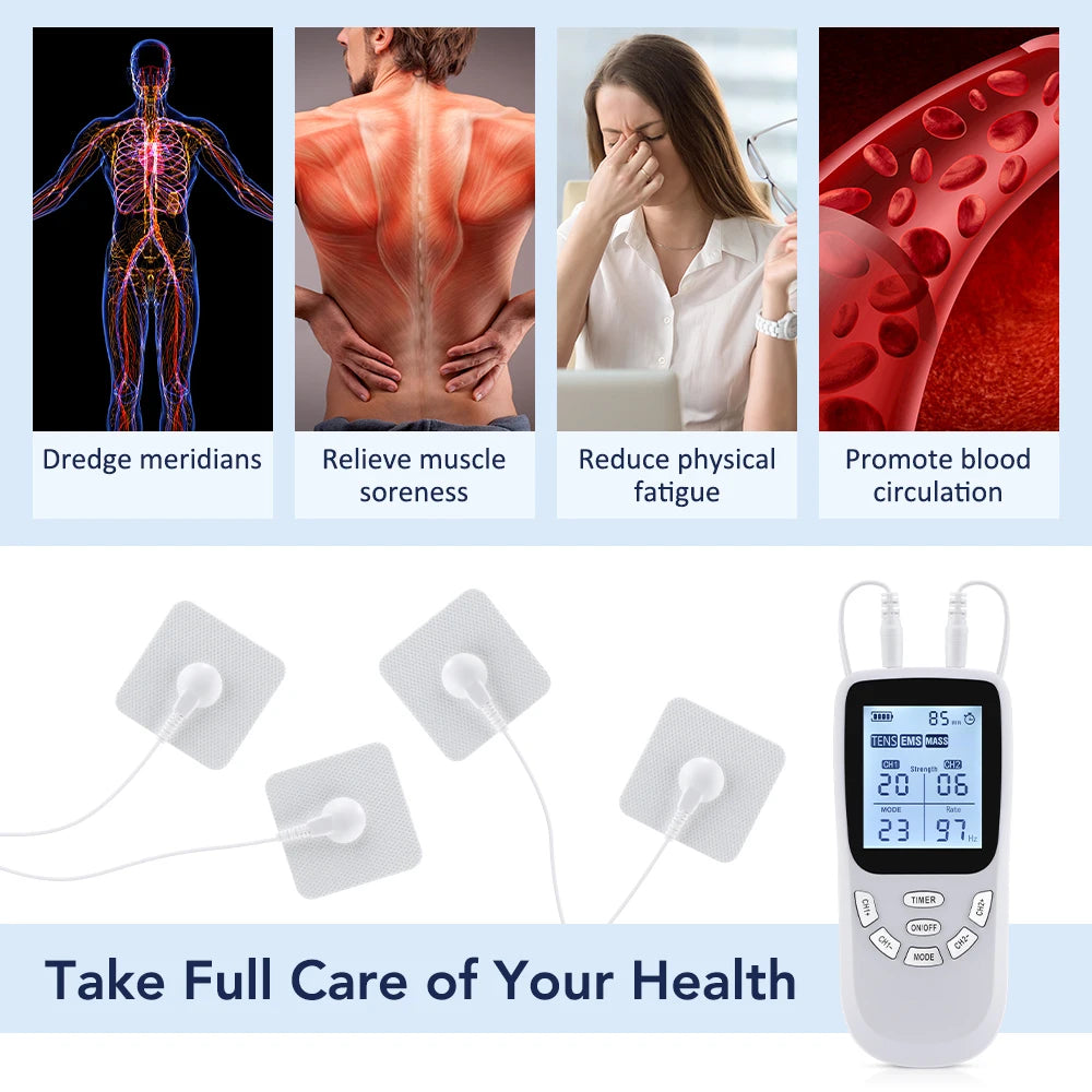 36-Mode Rechargeable TENS & EMS Muscle Stimulator Massager