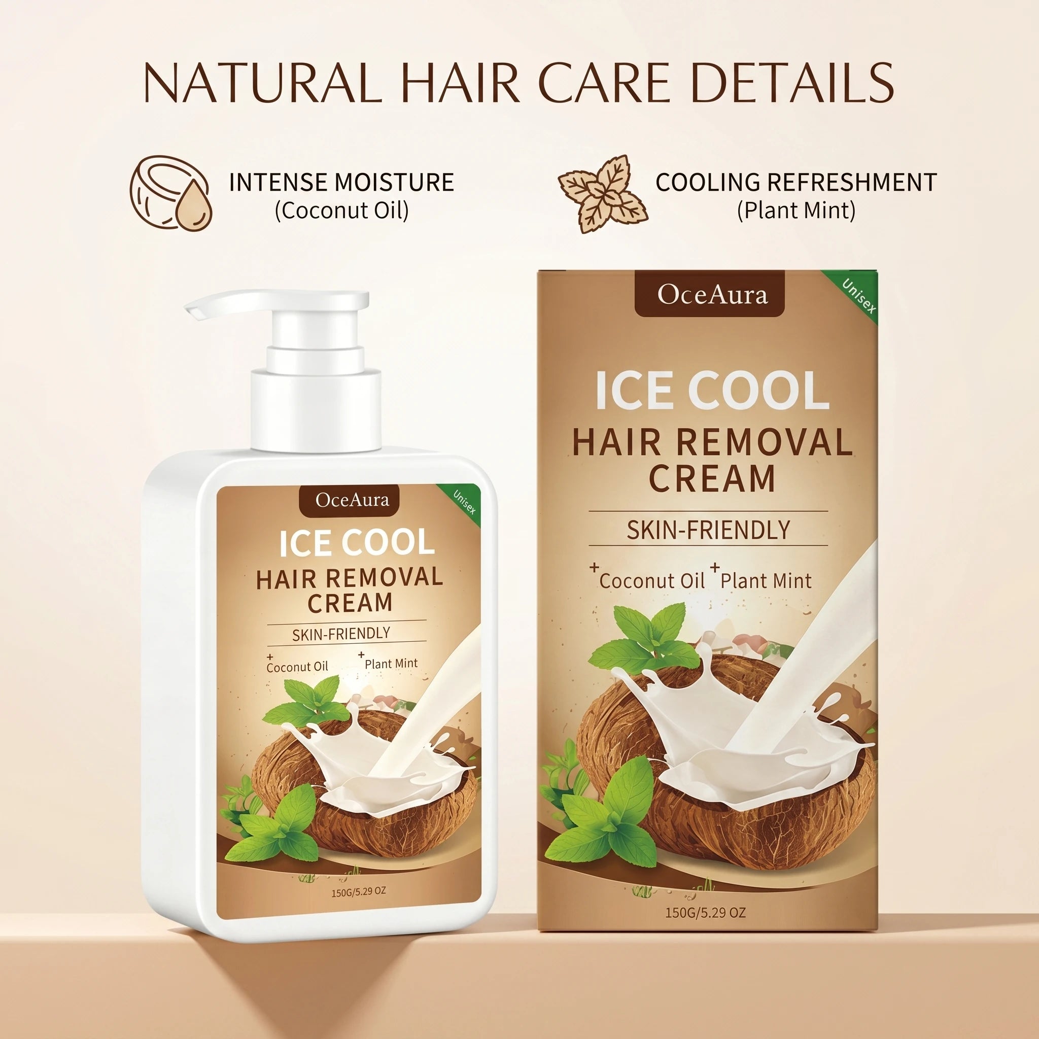 Ice Cool Painless Hair Removal Cream for Face and Body - 10