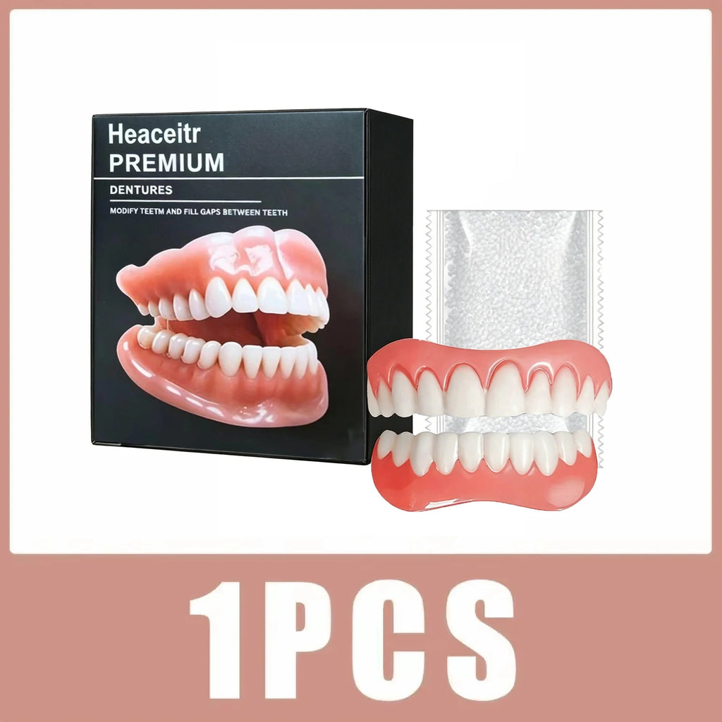 Instant Cosmetic Dentures for Upper and Lower Teeth