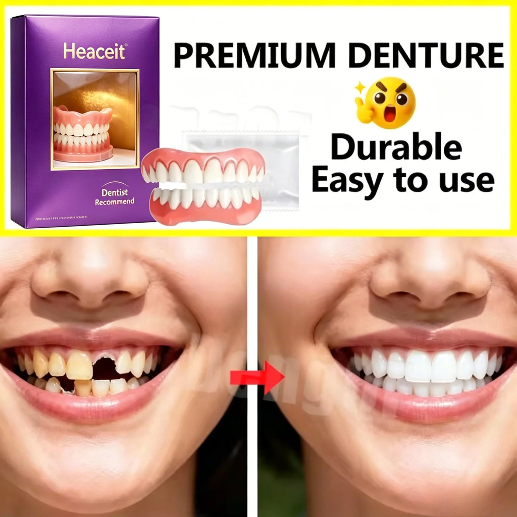 Adjustable Cosmetic Denture Set with Travel Case for Instant Smile