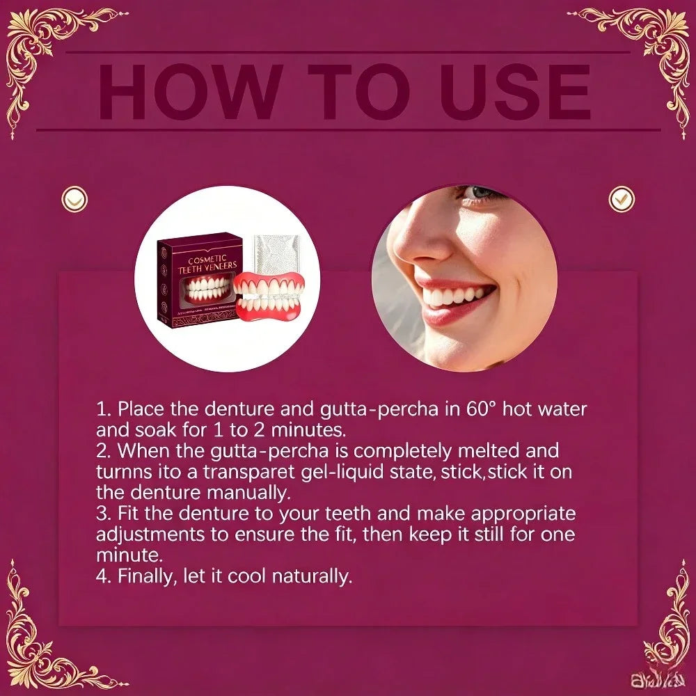 Instant Cosmetic Smile Veneers for Upper and Lower Teeth