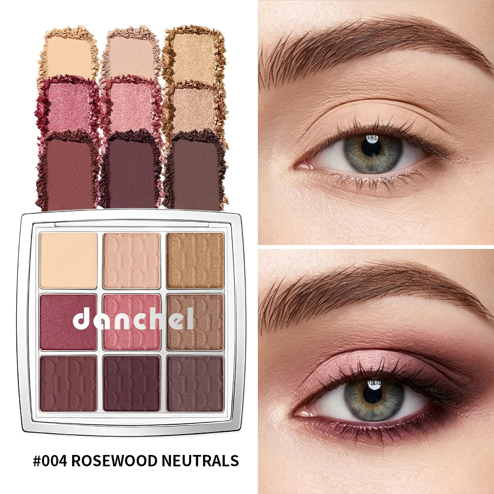 9-Color Beginner Friendly Eyeshadow Palette with Brush