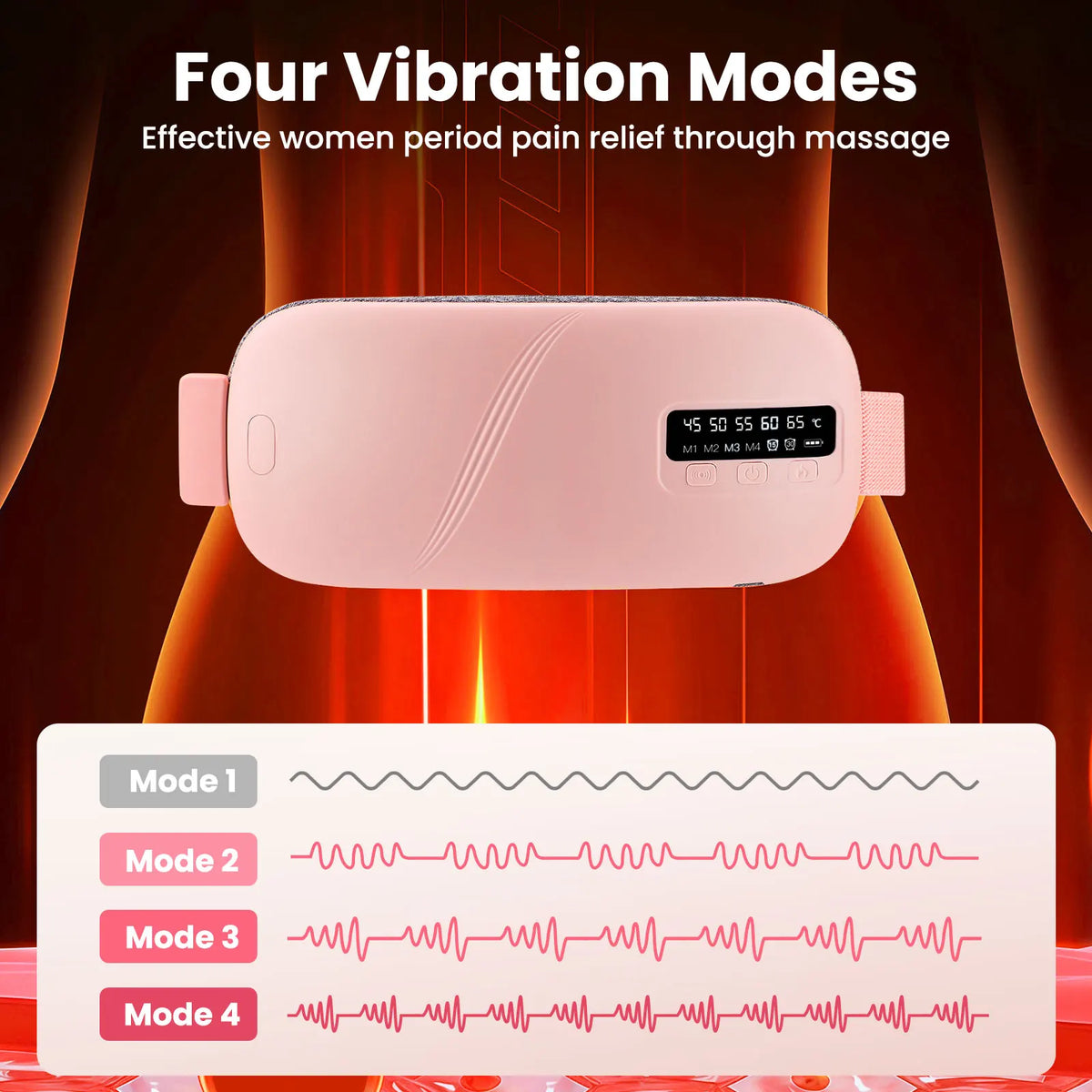 Portable Cordless Menstrual Heating Pad with Vibration Massage