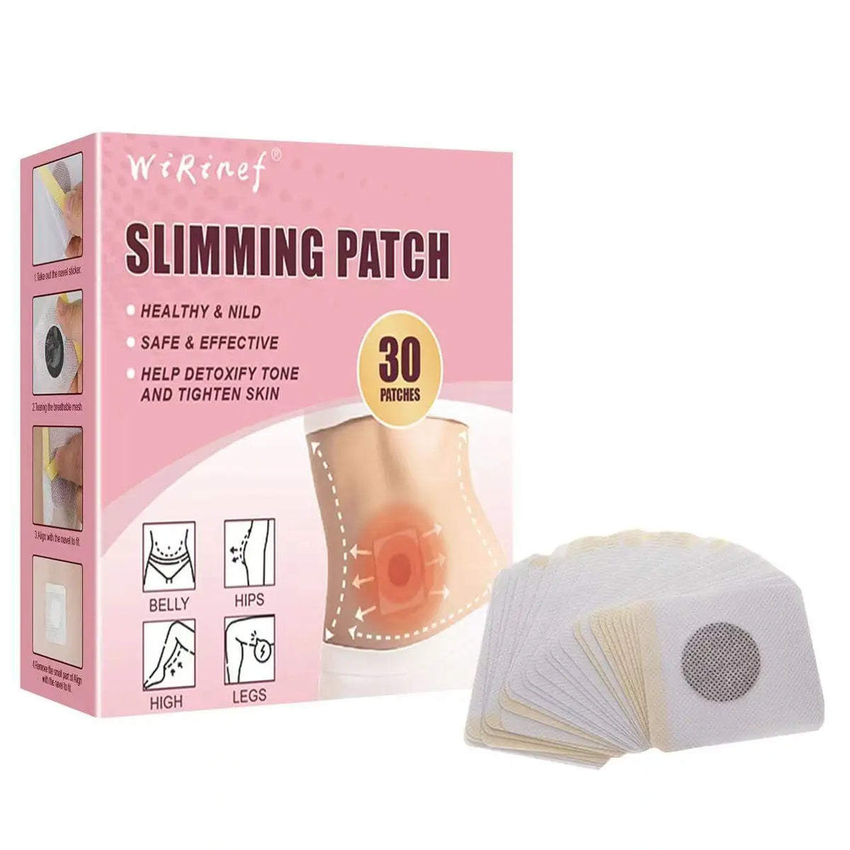 Natural Herbal Body Slimming and Toning Patches - 30 Pack