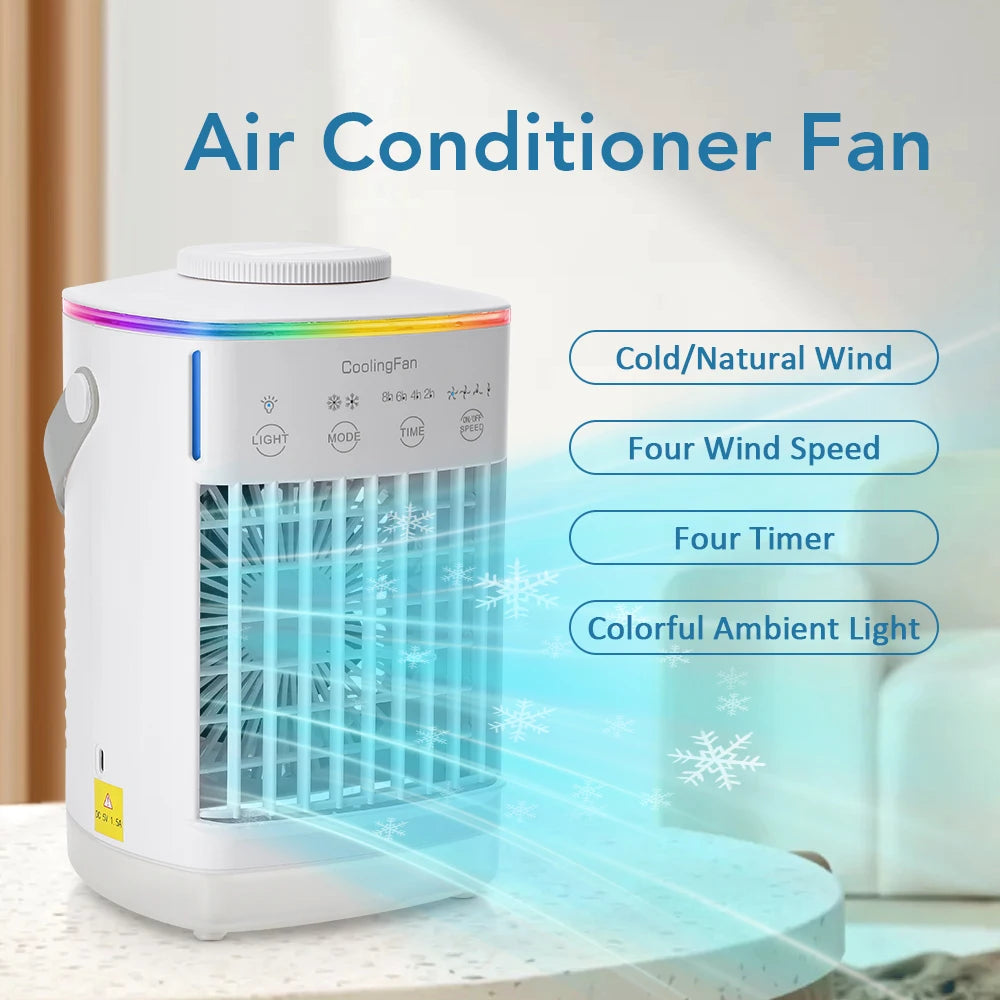3-in-1 Portable Desktop Air Cooler and Humidifier Fan