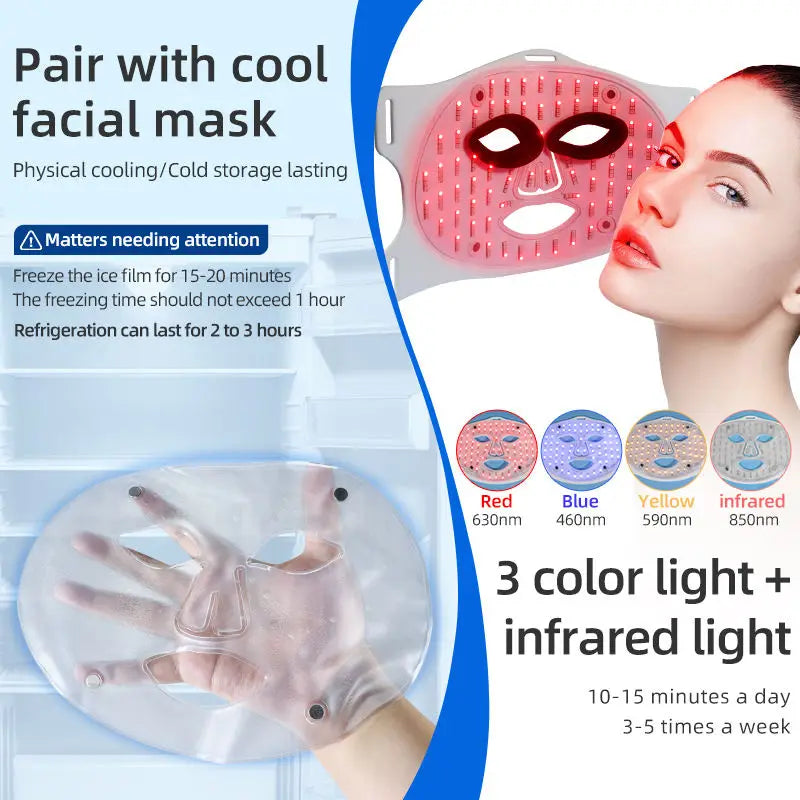 LED Red Light Therapy Face Mask with Cooling Gel Pack - 4