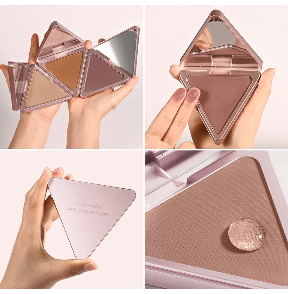 Matte Bronzer Powder for Long-Lasting Waterproof Face Contouring