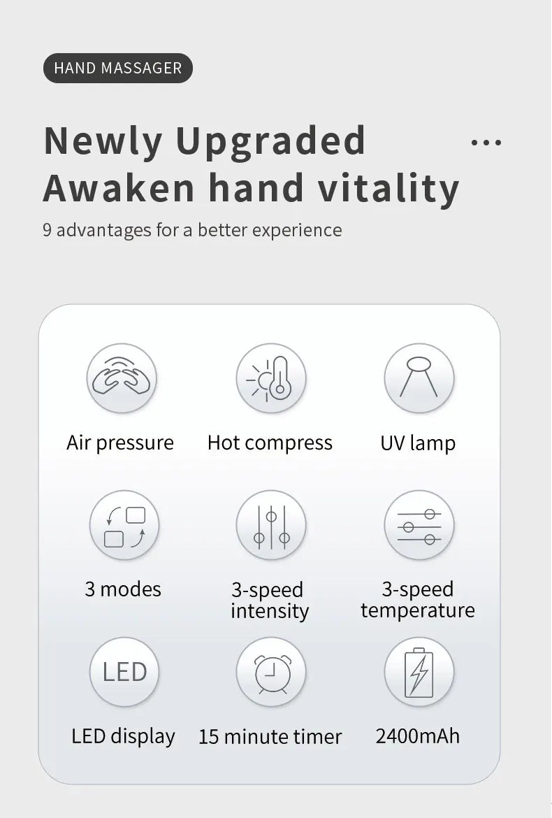 Electric Heated Hand Massager with Air Compression