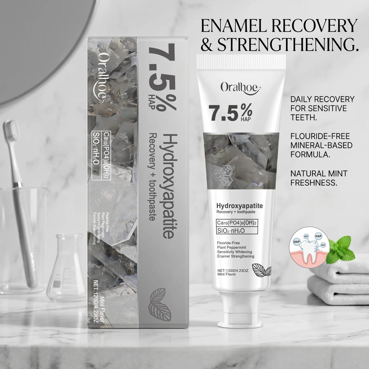 7.5% Hydroxyapatite Enamel Repair & Whitening Toothpaste