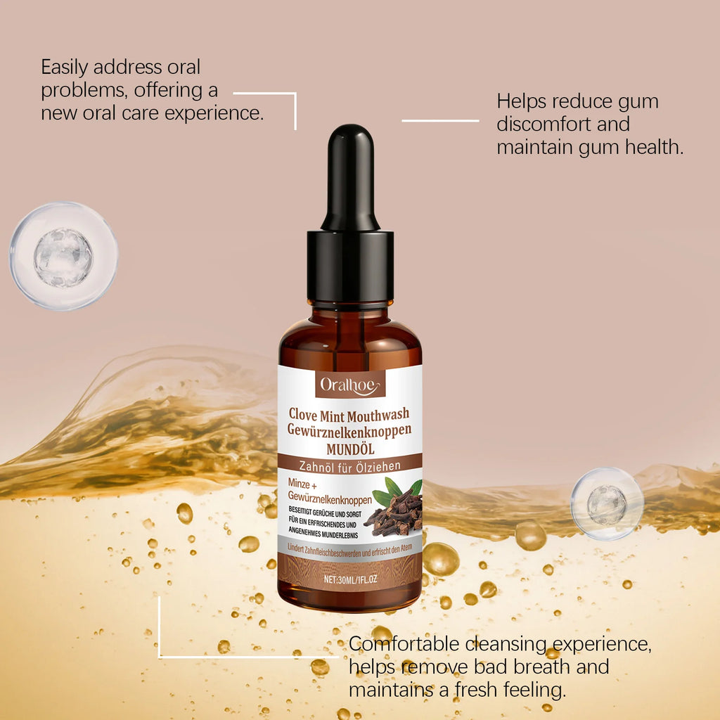 Clove Mint Mouthwash for Teeth Whitening and Bad Breath