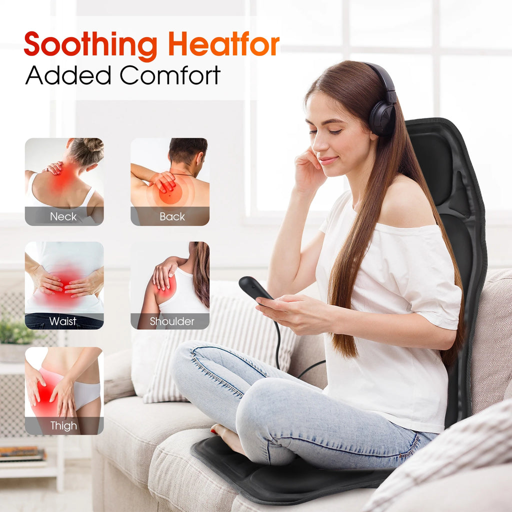 Full-Body Electric Heated Vibration Massage Chair Mat