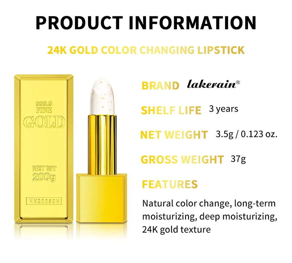 24K Gold Color-Changing Moisturizing Lip Balm