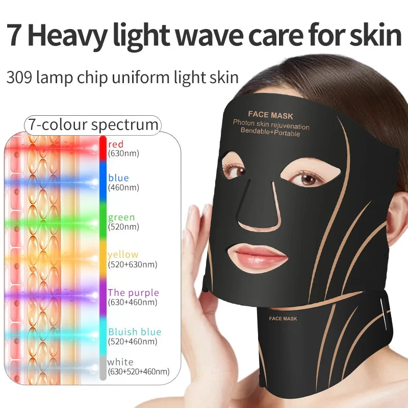 7-Color LED Face and Neck Rejuvenation Mask - 4