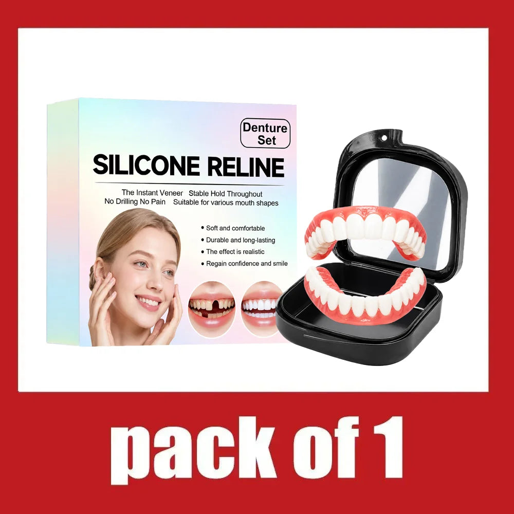 Comfort Fit Silicone Dentures Upper and Lower Set