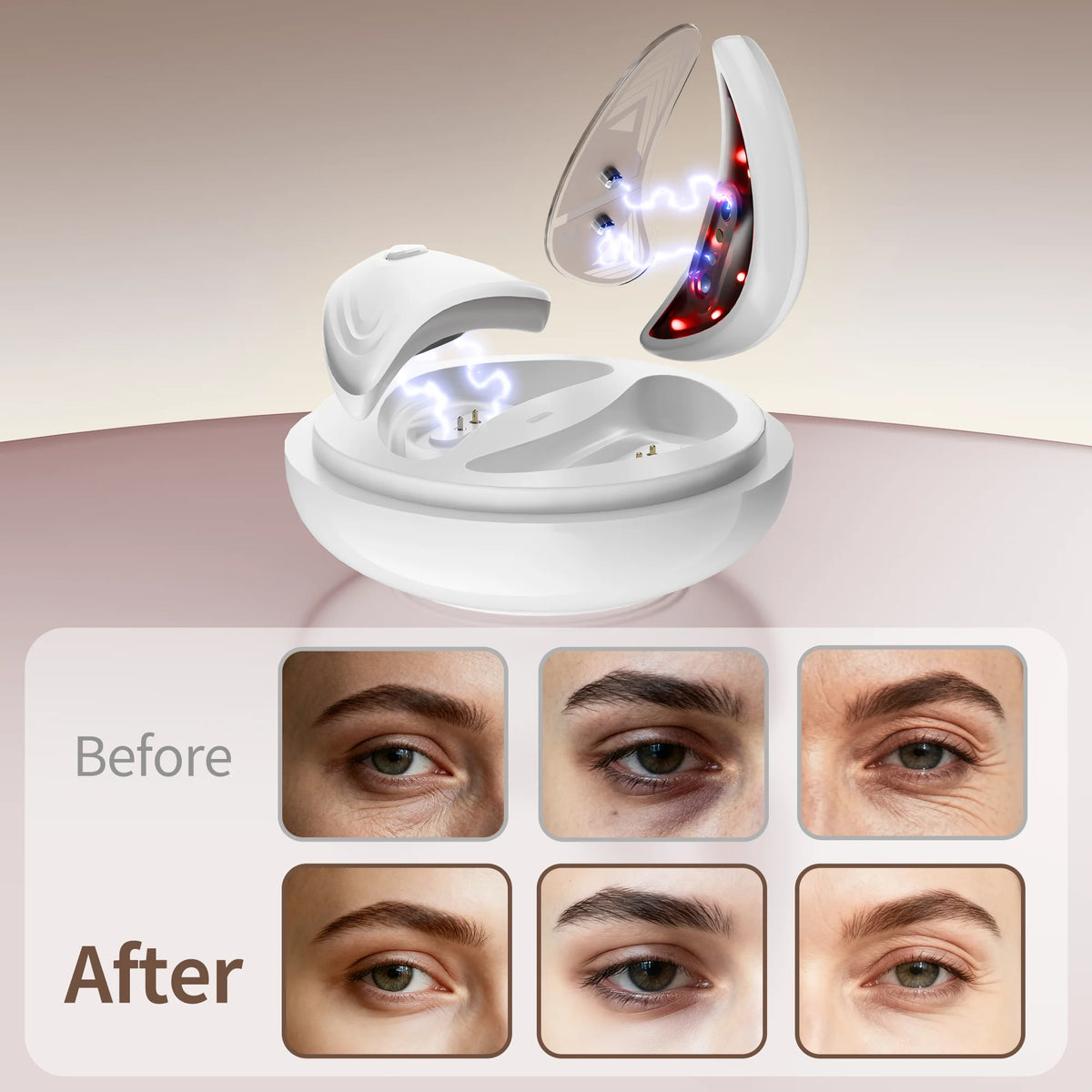 Red Light Microcurrent Under-Eye Massager for Dark Circles
