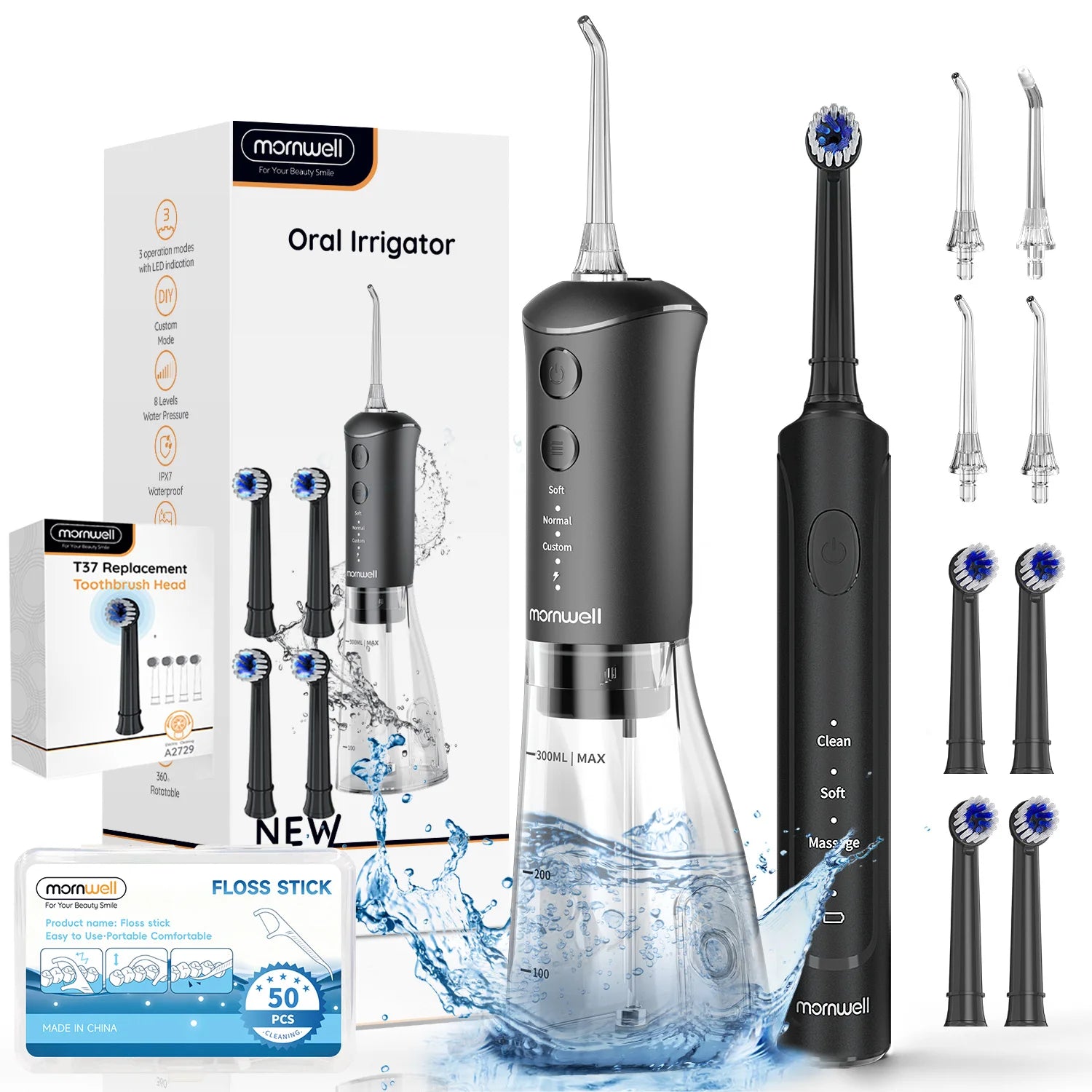 2-in-1 Portable Electric Toothbrush and Water Flosser Combo - 1