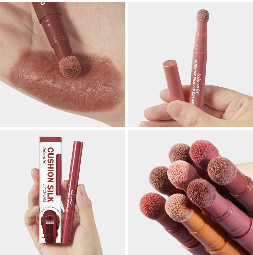 2-in-1 Waterproof Lip Cream and Blush with Cushion Applicator