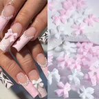 3D Mixed Nail Art Decoration Set with Bows, Flowers, and Pearls