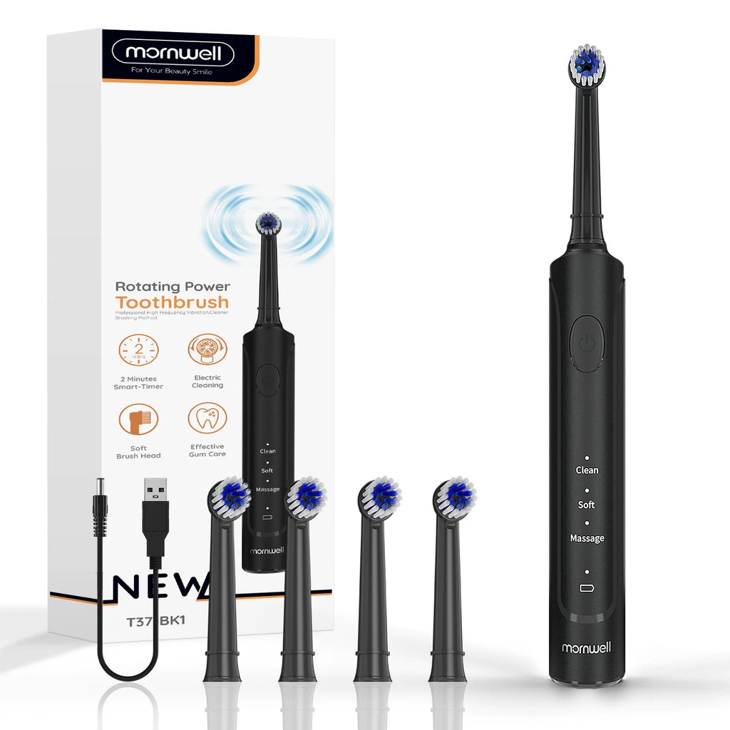 Rechargeable Sonic Electric Toothbrush with 4 Brush Heads
