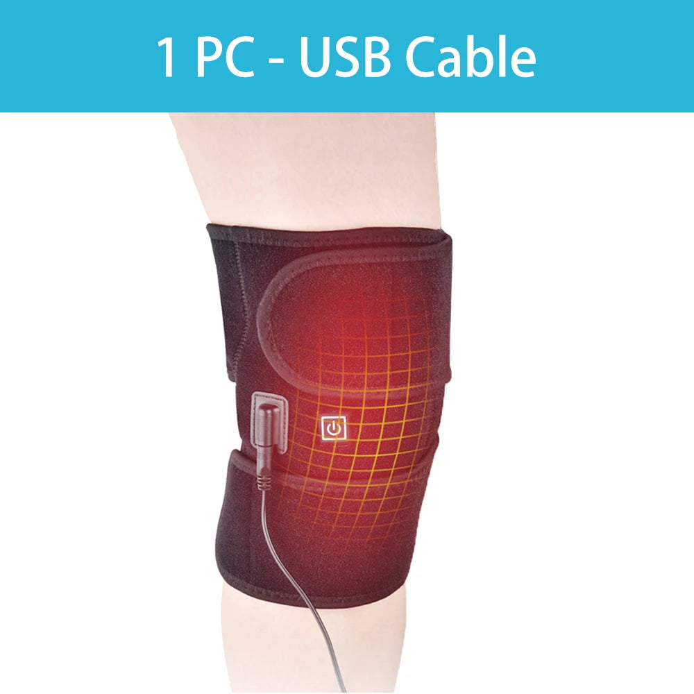 Electric Heated Knee Support Brace with 3 Adjustable Heat Settings