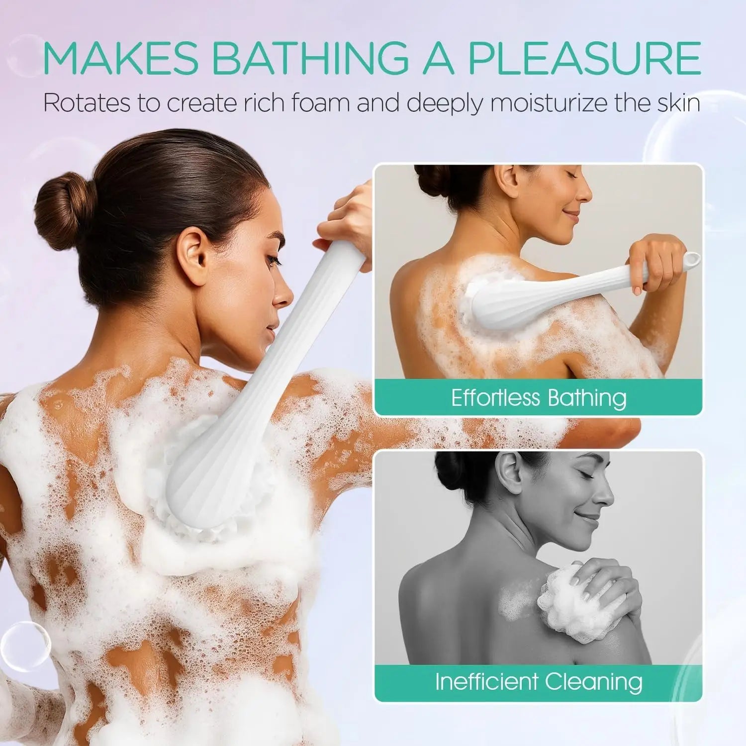 Electric Long Handle Bath Brush and Exfoliating Back Scrubber - 3