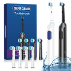 Rotating Electric Toothbrush with 5 Modes and 4 Replacement Heads