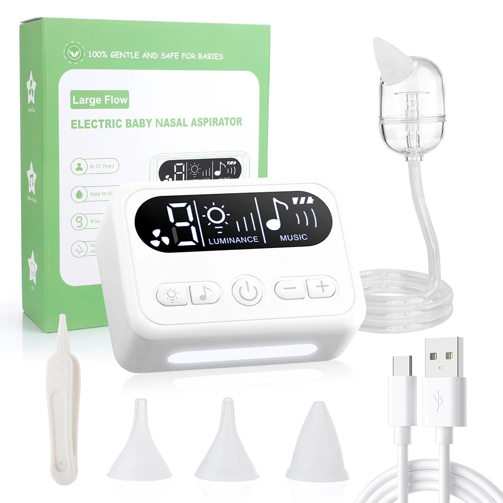 Electric Baby Nasal Aspirator with Music and Adjustable Suction