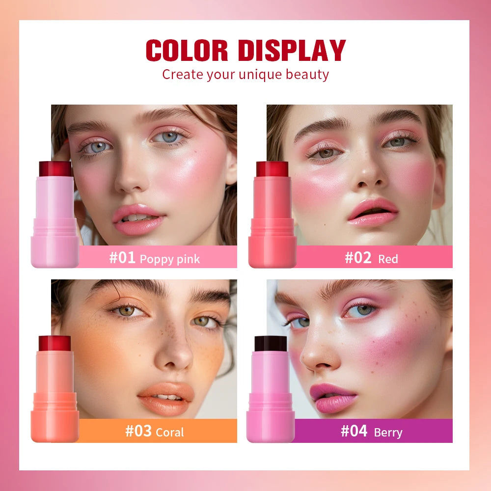 Cooling Water Jelly Blush Stick for Lips and Cheeks