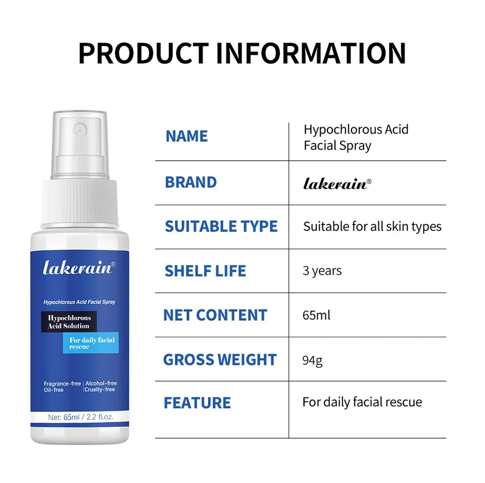 Hypochlorous Acid Facial Spray for Skin Redness and Acne