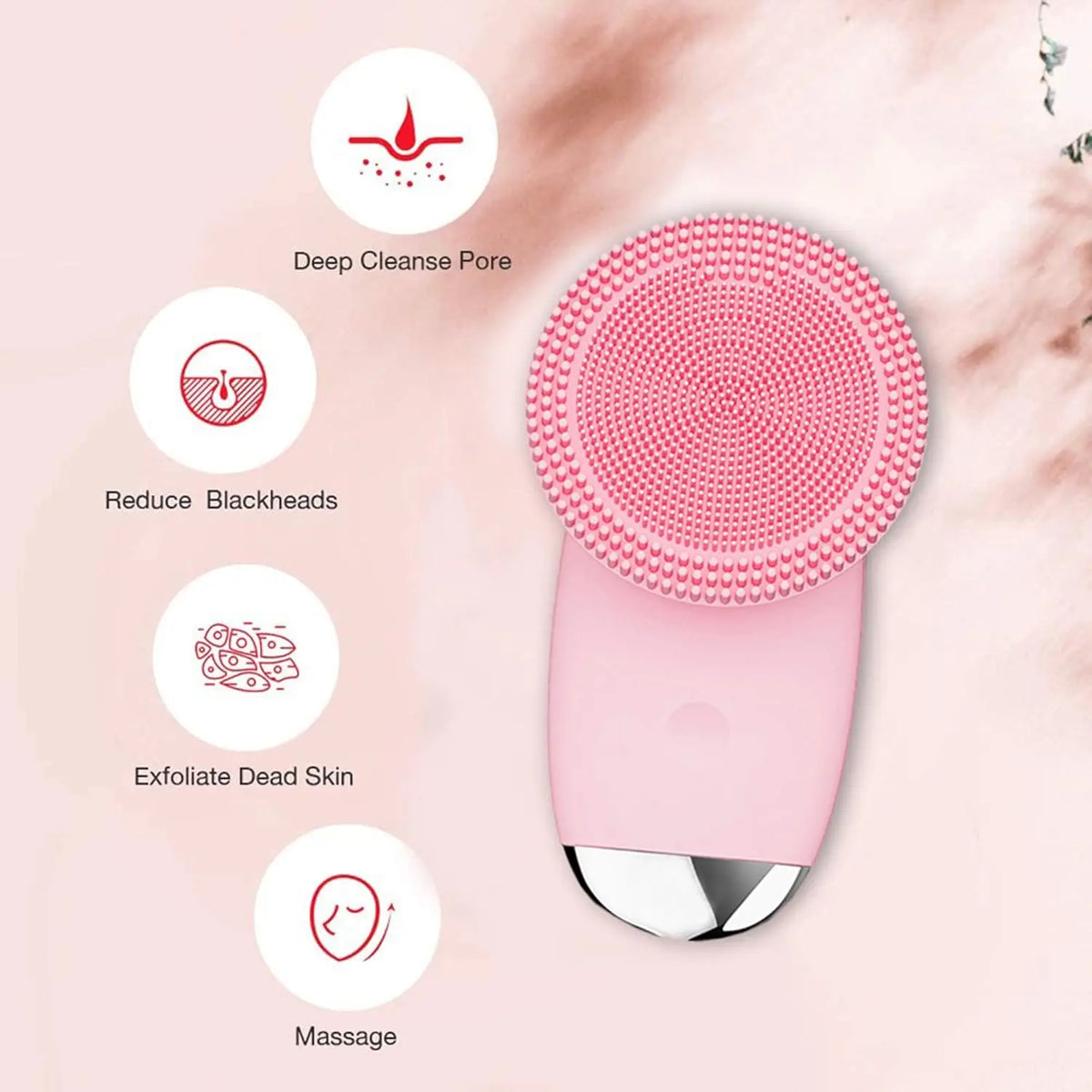 Electric Silicone Facial Cleansing Brush for Pore Cleaning