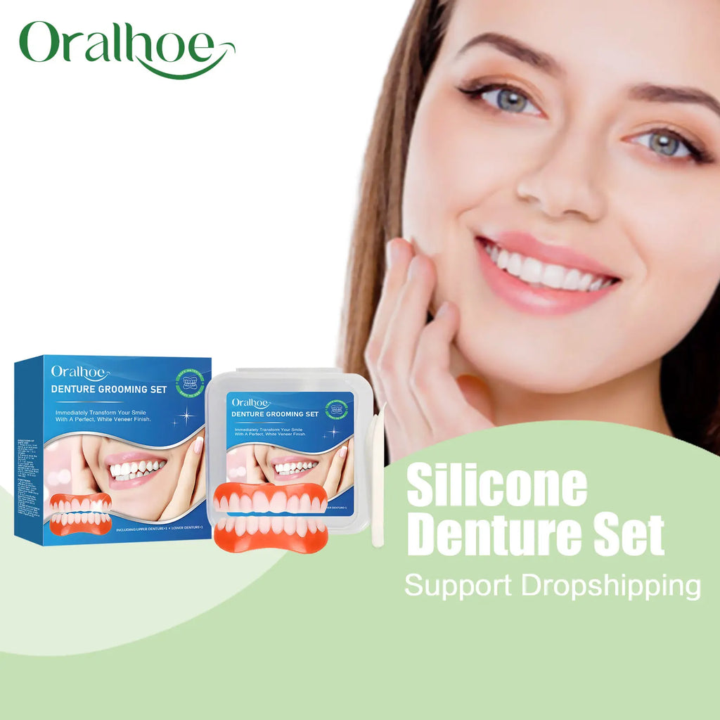 Temporary Silicone Snap-On Veneer Dentures Set