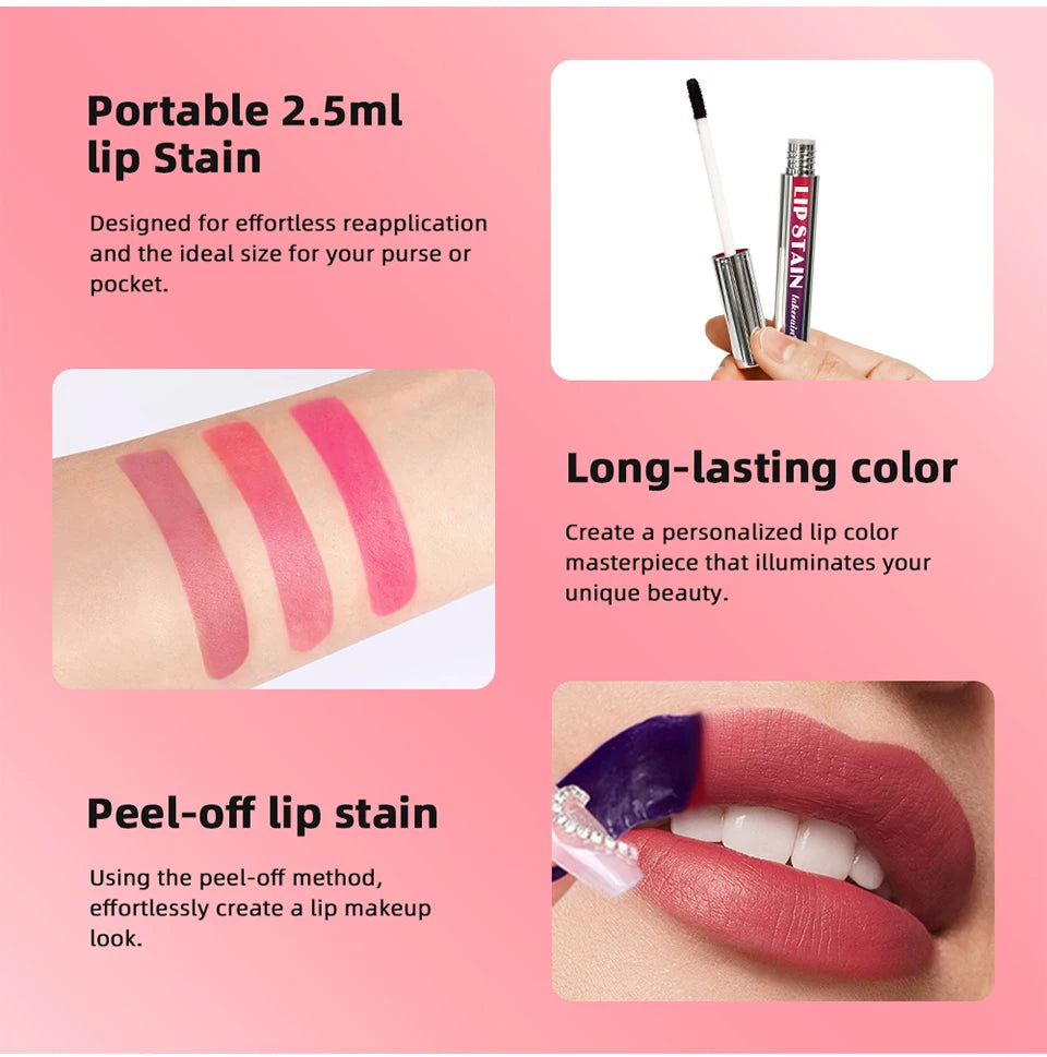 Waterproof Peel-Off Lip Stain Set - 11