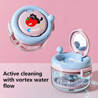 Portable Denture Cleaning Case with Rotary Brush and Storage Tray