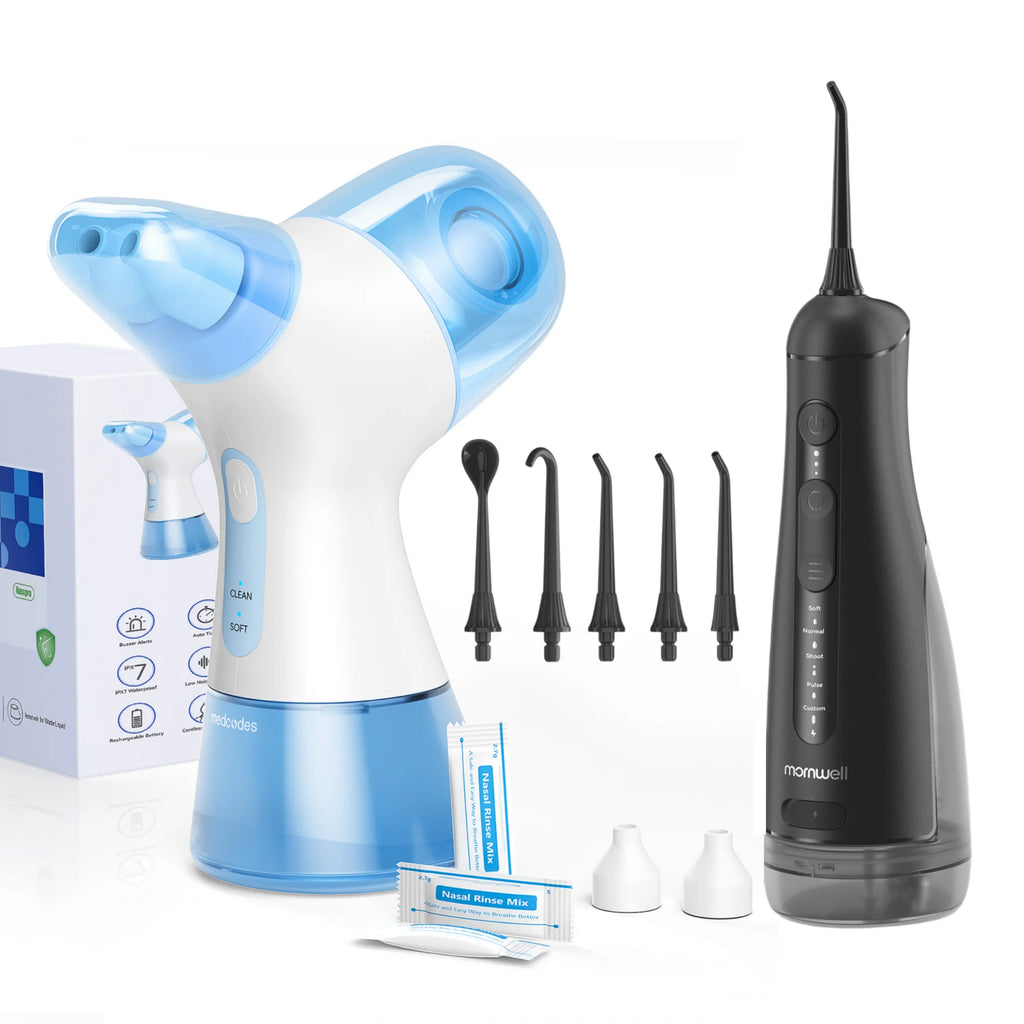 Portable Electric Oral Irrigator and Nasal Rinse Cleaning Kit