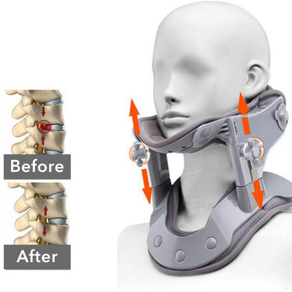 Heated Adjustable Cervical Neck Traction Stretcher and Support