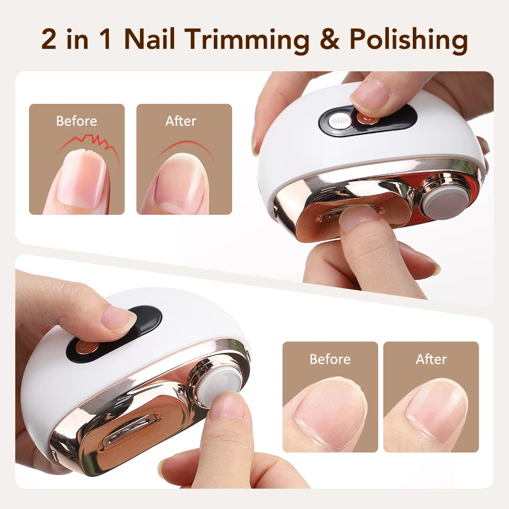 Electric Nail Clipper and Trimmer with LED Light