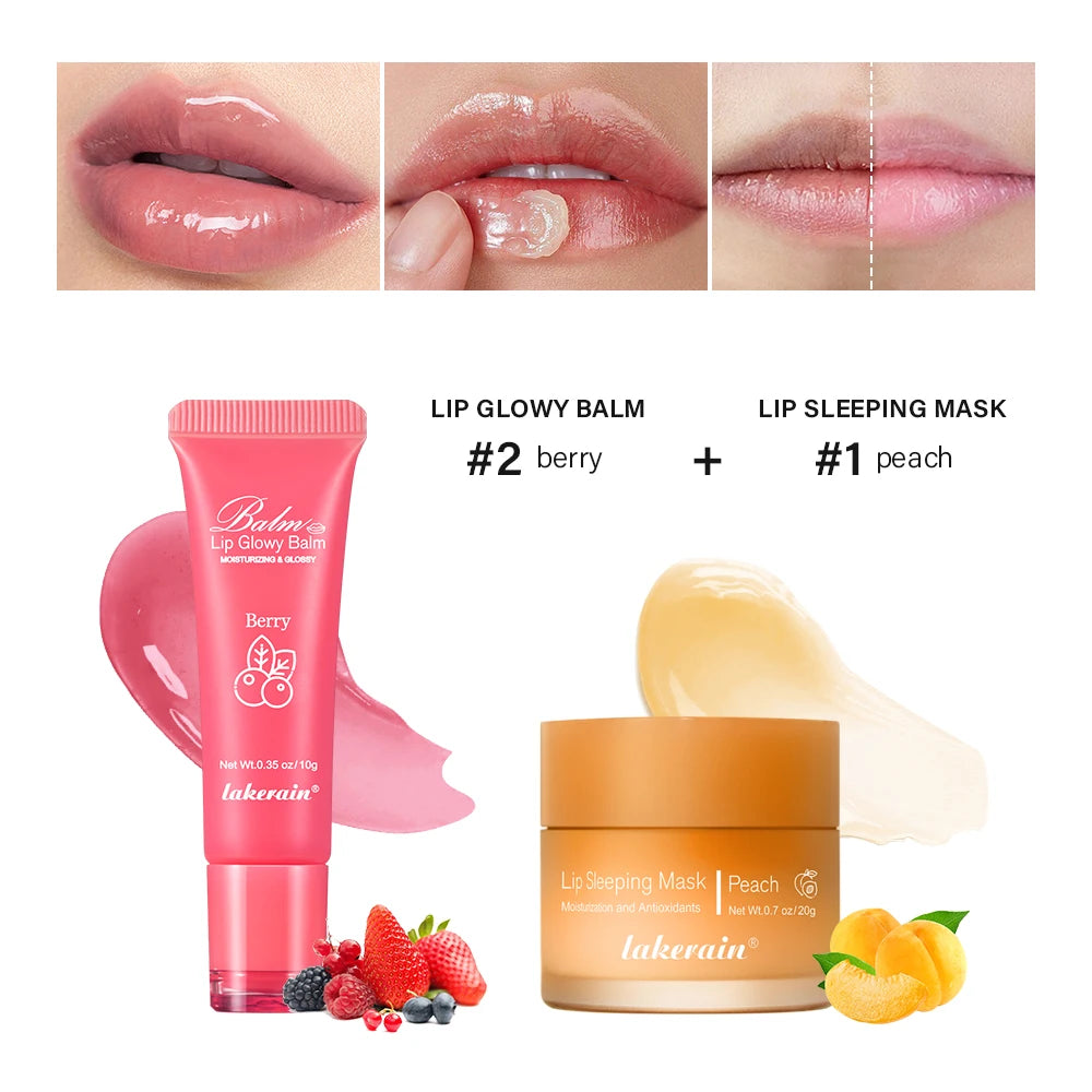 Moisturizing Lip Balm and Overnight Sleeping Mask Set