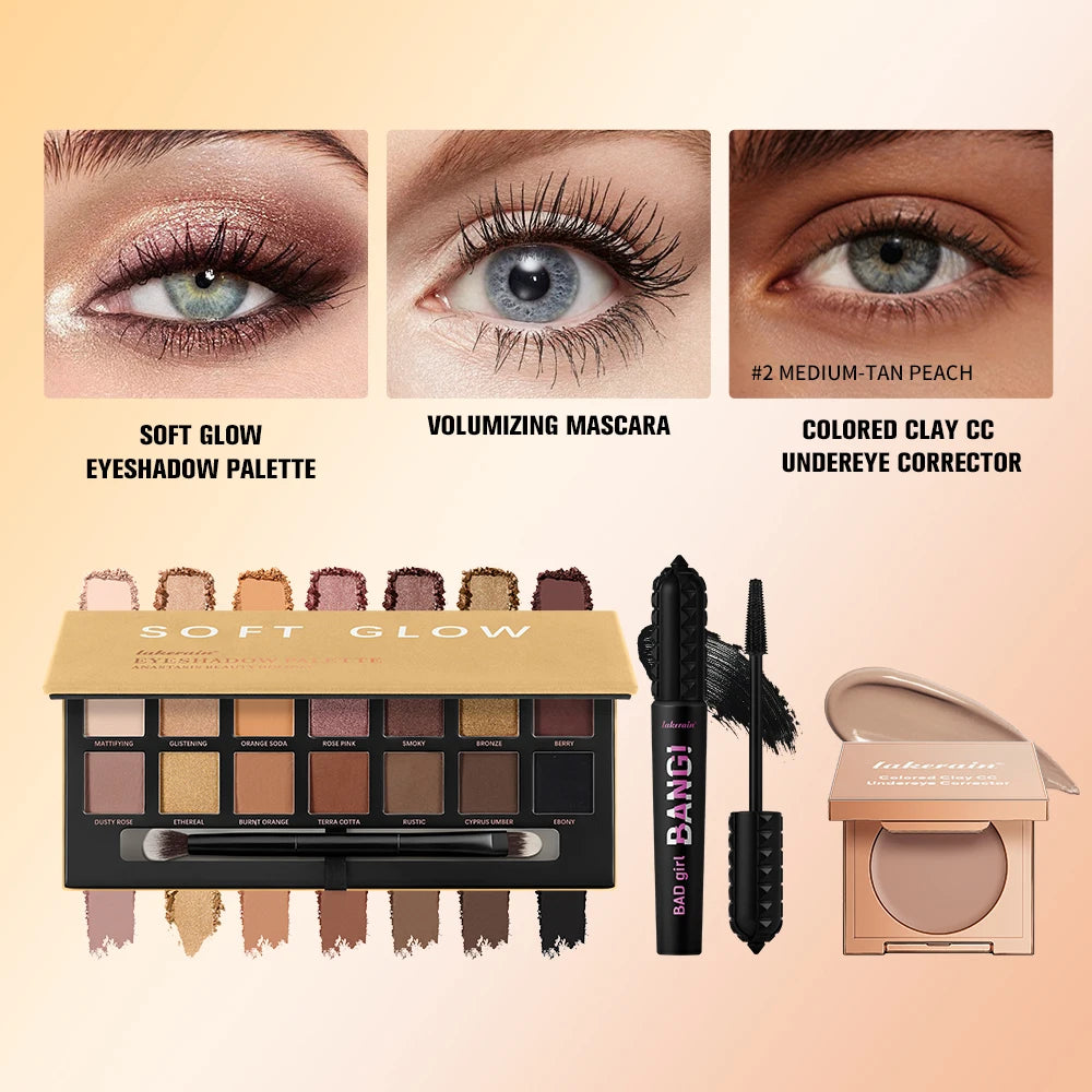 3-Piece Professional Eye Makeup Essentials Kit - 8