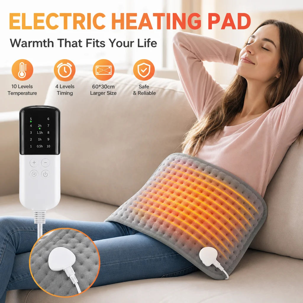 Electric Heating Pad with 10 Temperature Levels and Timer