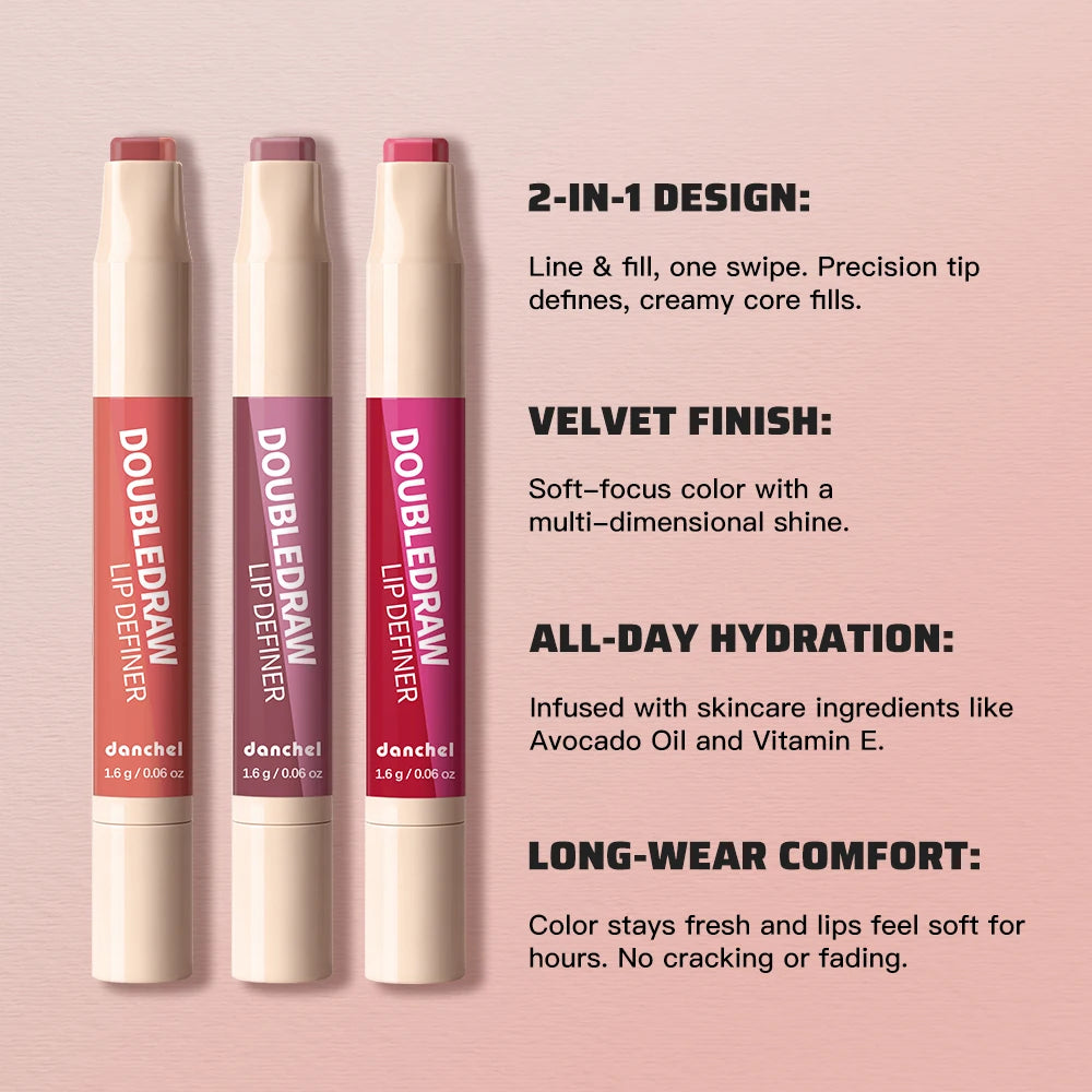 2-in-1 Dual Ended Lip Liner and Hydrating Matte Lipstick