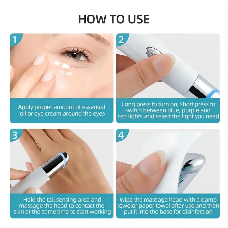 3-in-1 LED Photon Eye & Face Massager for Dark Circles and Puffiness - 6
