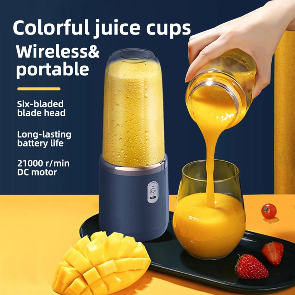 Portable Wireless Electric Fruit Blender and Juicer Cup