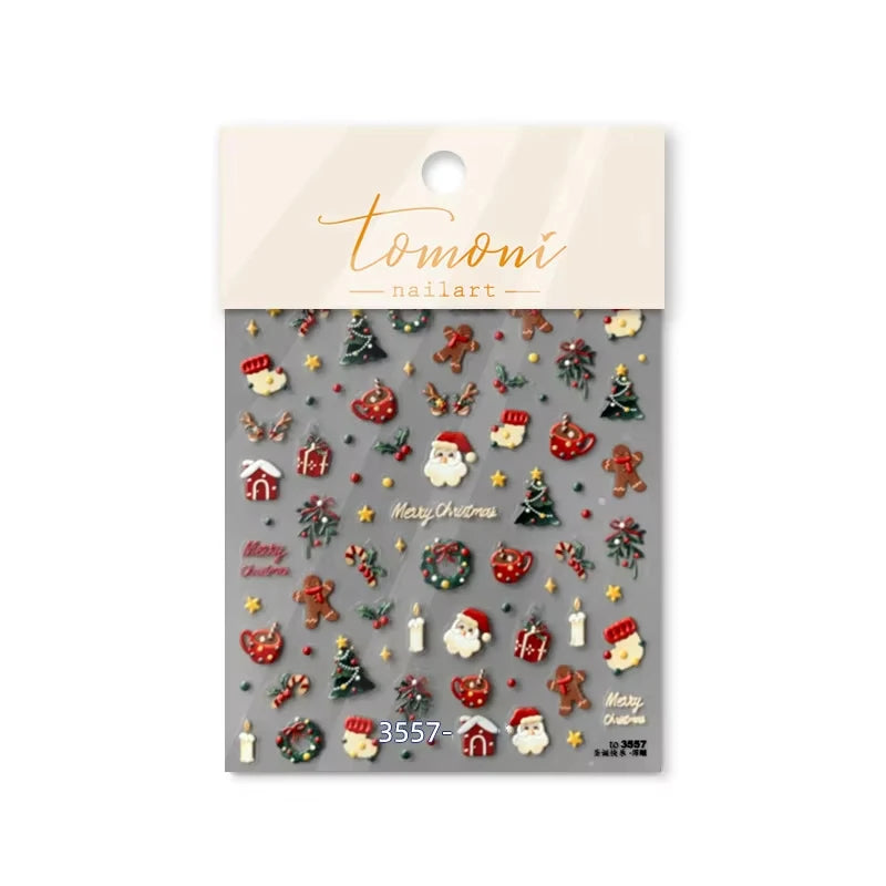 3D Christmas Cartoon Nail Art Sticker Decals - 65