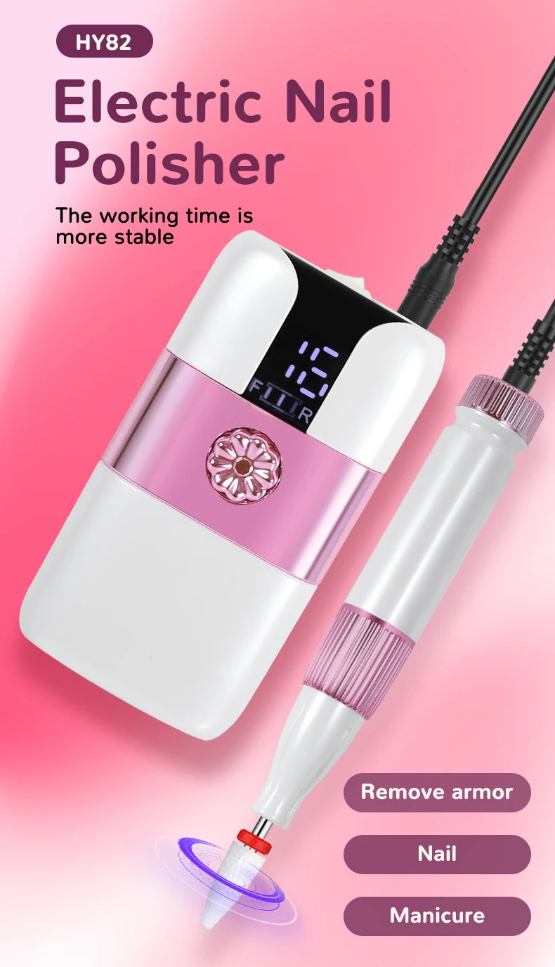 Rechargeable Electric Nail Drill Set with 12 Bits - 7