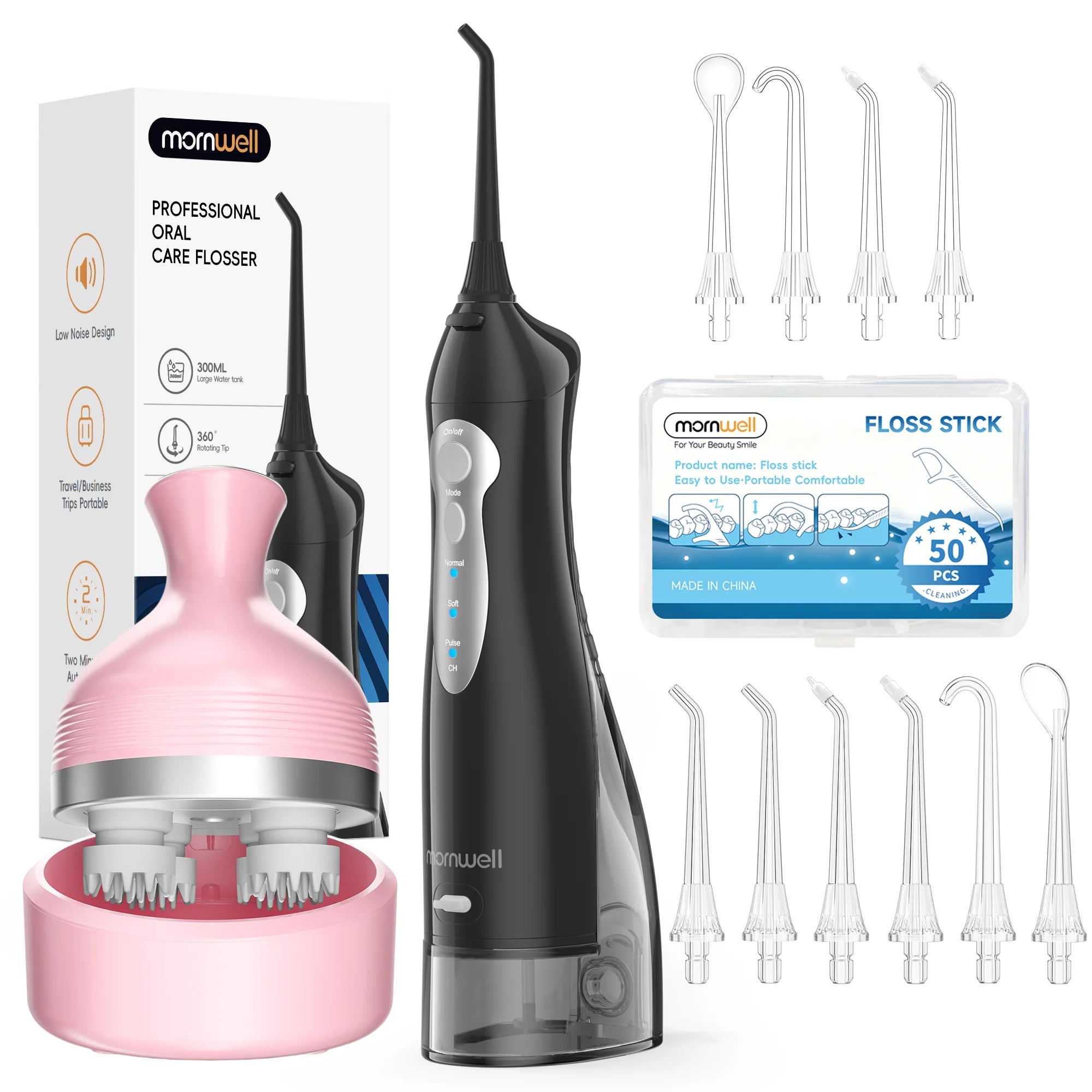 Portable Oral Irrigator and Electric Scalp Massager Set - 26